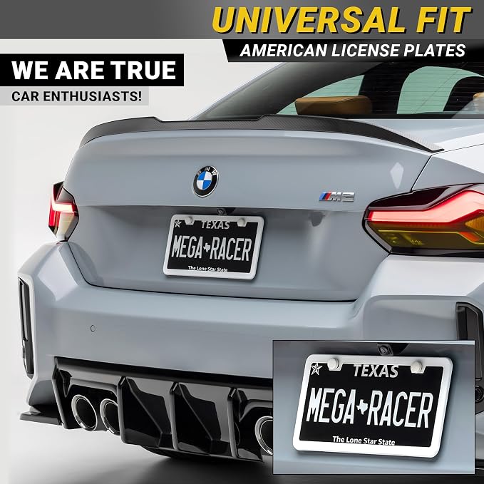 Premium Slim Sleek White License Plate Frame – 1 Pack, Rust-Free & Rattle-Free - Image 3