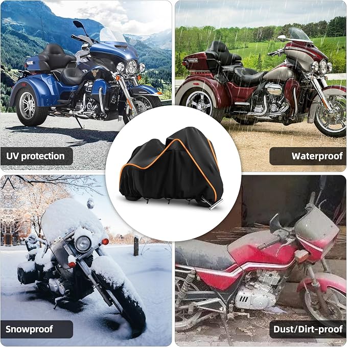 420D Motorcycle Cover for Trike Models Freewheeler, Tri Glide Ultra and CVO - Image 5