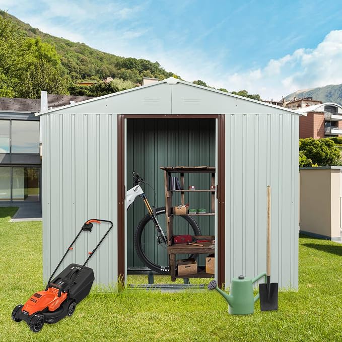 6x5 FT Outdoor Storage Shed, Metal Garden Shed - Image 2