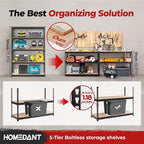 HOMEDANT 5 Tier Laminated Boltless Heavy Duty Garage Storage Adjustable Wide - Image 3