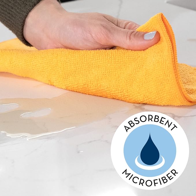S&T INC. 100 Pack Microfiber Cleaning Cloth, Bulk Towels - Image 2