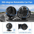 12V Car Fans Cooling Air Fan Powerful Dashboard Electric Dual Car Fan Cigarette - Image 2