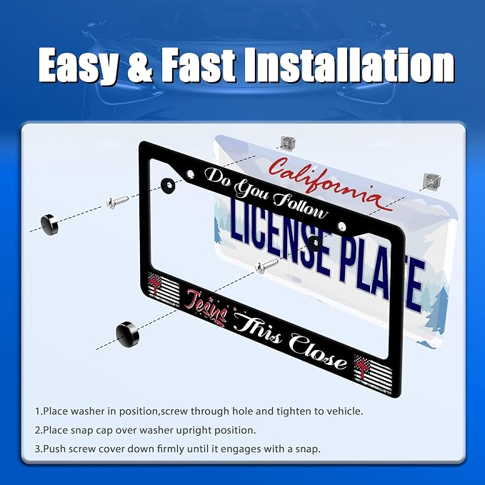 Do You Follow Jesus This Close License Plate Frame Christian License Plate - Image 3