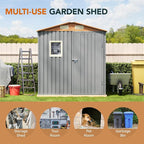 6x4FT Multi-used Shed & Outdoor Storage Shed, Steel Tool Shed - Image 3