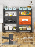 4-Tier Storage Shelves, Adjustable Industrial Metal Shelf System, 000lbs - Image 7