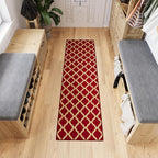Ottomanson Hallway Runner Rug 1'10" x 7' Non Slip Trellis Area Rugs Easy to - Image 11