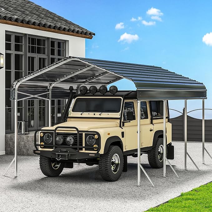 Heavy Duty Metal Carport – Sturdy Structure, All-Weather Protection, Easy by Rupzen