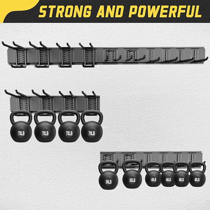 64'' Garage Tool Organizer Wall Mount, Garage Hooks Heavy Duty, Shovel Holder - Image 5