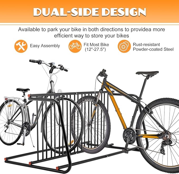 Floor Bike Rack, 10-Bike Freestanding Bicycle Storage Holder - Image 2