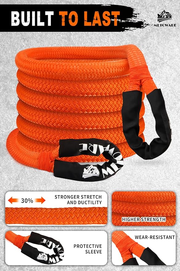 METOWARE Kinetic Recovery Rope 56, 000 LBS Heavy Duty Snatch Strap - Image 2