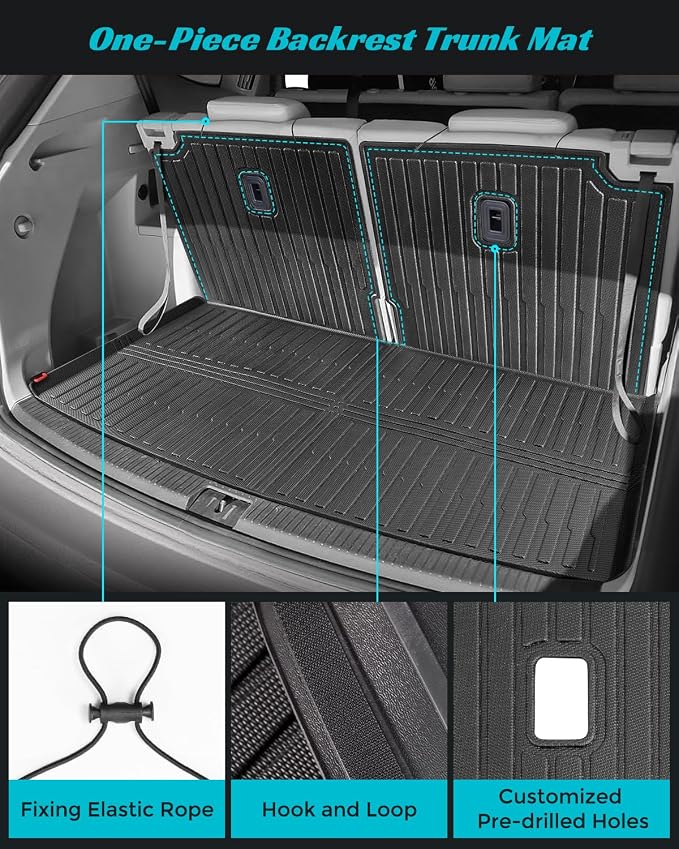 Floor Mats for Volkswagen VW Atlas 2018-2025 7 Seats, All Weather Car Mats Full - Image 3