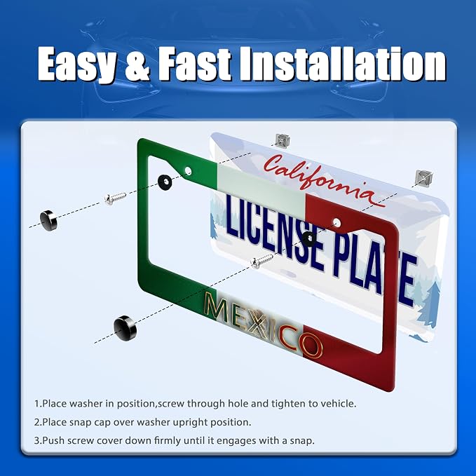Mexico Flag License Plate Frame Personalise Mexican Funny License Plate - Image 3