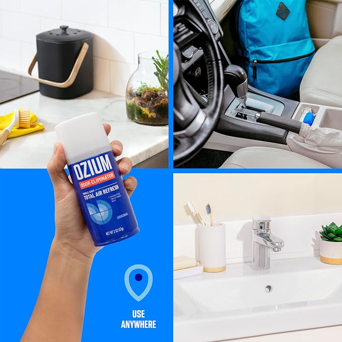 OZIUM Air Freshener Odor Eliminator, 2oz Single Shot Total Air Refresh & Car - Image 4