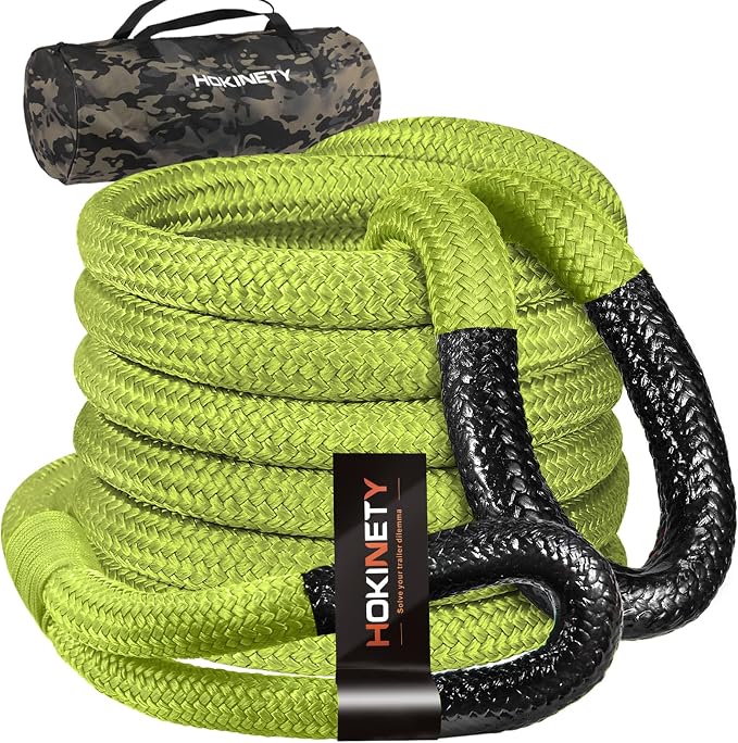 Kinetic Recovery Tow Rope 1-1/8" x20ft Offroad Snatch Strap 48000lbs Heavy Duty by HOKINETY