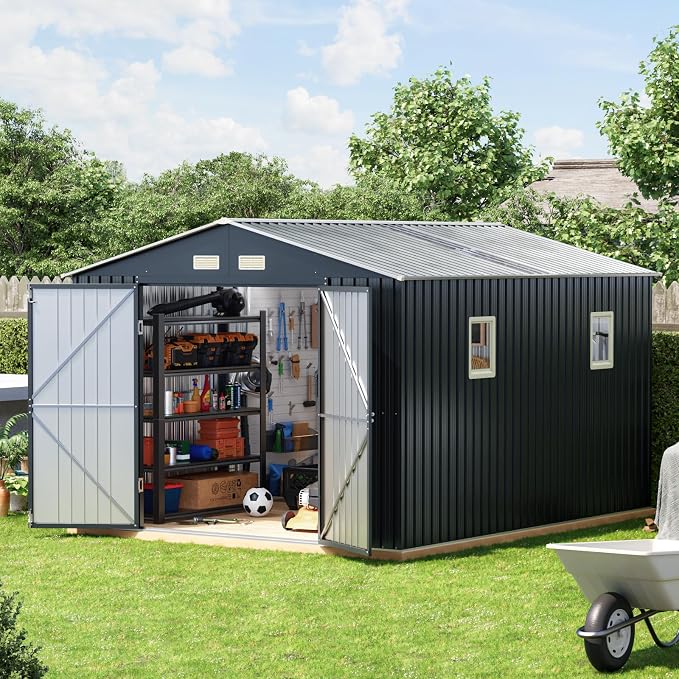 10x12 FT Outdoor Metal Storage Shed - Image 8