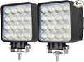 2PACK 48W LED Work Lights 12/24 Volt 5500LMS 4.3INCH Wide Ultra Bright Square by JASLITE