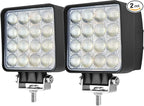 2PACK 48W LED Work Lights 12/24 Volt 5500LMS 4.3INCH Wide Ultra Bright Square by JASLITE