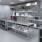 Amgood Stainless Steel Work Table Double Tier Overshelf | Metal Kitchen Prep - Image 5