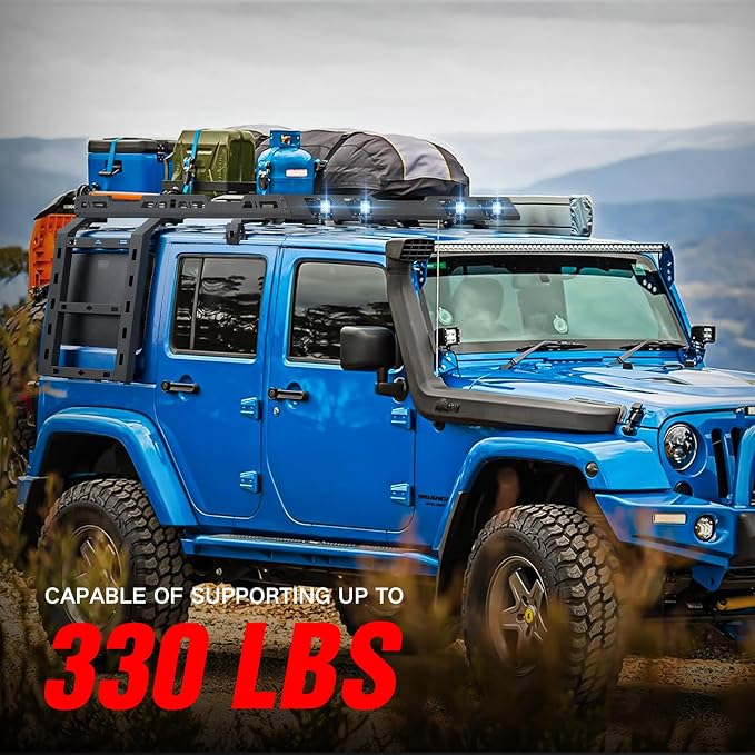 for JK JKU Roof Rack Hard Top Cargo Basket - Image 6