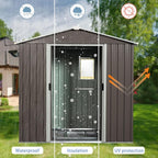 8 x 4 FT Outdoor Storage Shed, Large Metal Utility Garden Shed - Image 2
