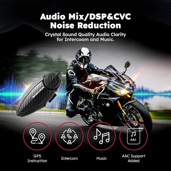 BK-S2 Motorcycle Bluetooth Intercom Headset - Image 2