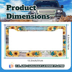 Blue Butterfly Sunflower License Plate Frame Wooden Board Flowers Animals - Image 3