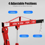 2 Ton Engine Hoist, Folding Hydraulic Engine Crane Red, Heavy Duty Cherry - Image 4