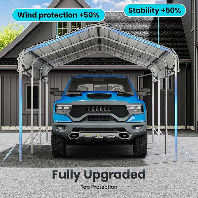 Heavy Duty Metal Carport – Sturdy Structure, All-Weather Protection, Easy - Image 5