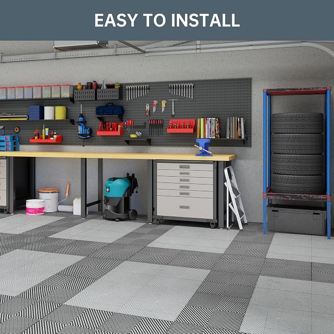 Multifunctional Interlocking Modular Garage Floor Tiles, Non-Slip Interlocking - Image 6