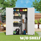 Outdoor Storage Cabinet Waterproof, Resin Vertical Storage Shed Lockable - Image 3