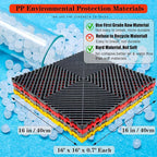 24 Pack 16"x 16"Interlocking Garage Floor Tiles, Modular Drainage Floor Mat - Image 2