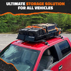 Mockins 64"x39"x6" Extendable Heavy Duty Roof Rack Basket w/ 16 CuFt Waterproof - Image 3