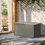 100 Gallon Resin Deck Box, Waterproof Outdoor Storage Bin - Image 8