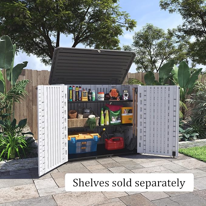 HOMSPARK Storage Shed Weather Resistance, Horizontal Storage Shed - Image 3