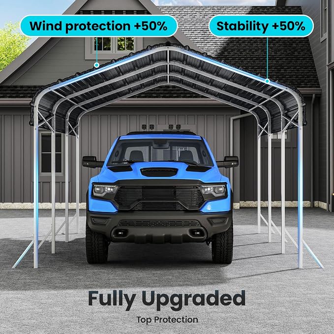 Heavy Duty Metal Carport – Sturdy Structure, All-Weather Protection, Easy - Image 4