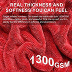 2 Pack XL Car Drying Towel – 1300GSM Ultra Absorbent Microfiber, Twisted Loop - Image 4