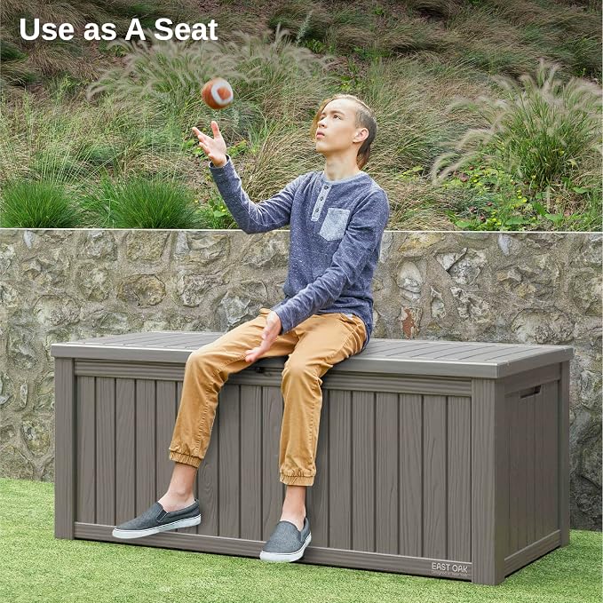 EAST OAK Outdoor Storage Box, 150 Gallon Deck Box, Large Resin Storage Bin - Image 8