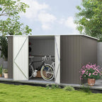 Outsunny 11' x 6' Outdoor Storage Shed, Galvanized Metal Utility Garden Tool by Outsunny