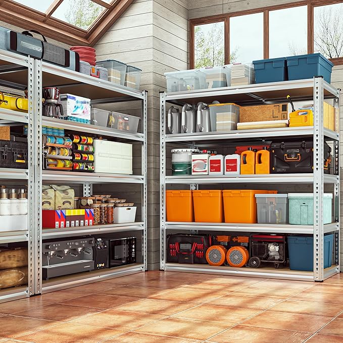 REIBII 40" W Garage Shelving 2500LBS Storage Shelves Adjustable Metal Shelving - Image 7