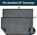 LotFancy 30" x 17" Set of 2 Front Door Mat - Image 2