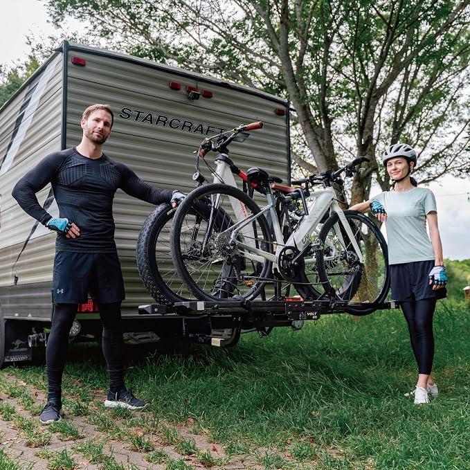 HYPERAX Patented Lift Assisted Volt Lift RV Rated Hitch Mounted 2 E Bike Rack - Image 2