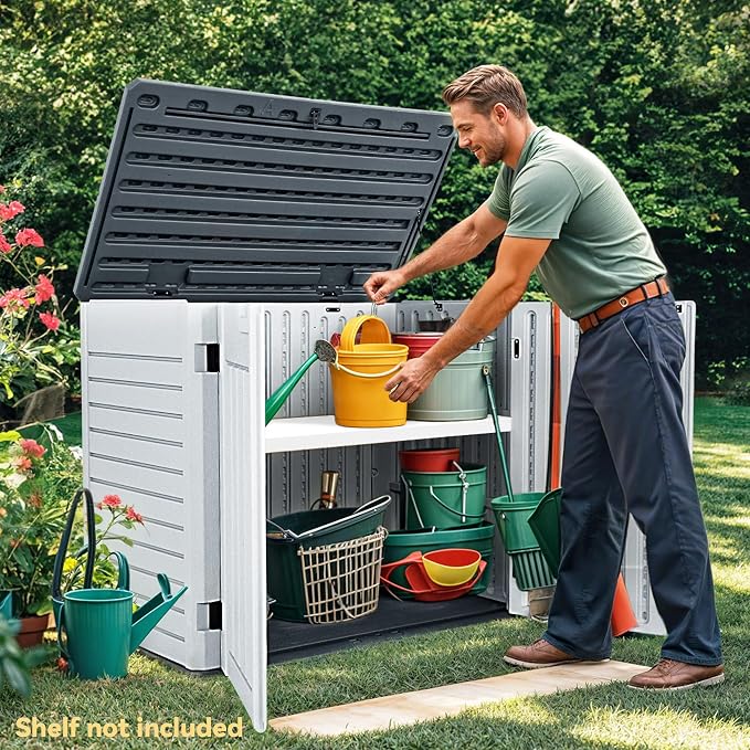 DWVO Outdoor Weather-Resistant Horizontal Storage Shed, 35 Cu Ft Capacity - Image 7