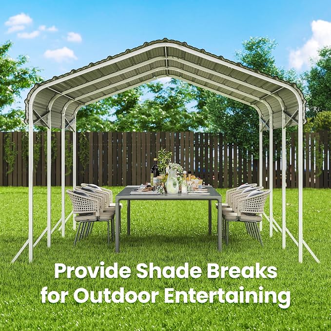 Heavy Duty Metal Carport – Sturdy Structure, All-Weather Protection, Easy - Image 7
