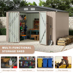 6x8 FT Metal Storage Sheds Outdoor, Metal Tool Shed - Image 3