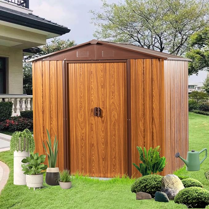 6x6 FT Outdoor Storage Shed, Metal Garden Shed by BNSPLY
