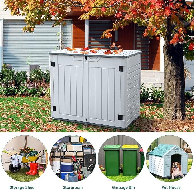 YITAHOME Outdoor Resin Storage Sheds, 39 in Height Lockable Waterproof - Image 2