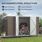 Outsunny 11' x 6' Outdoor Storage Shed, Galvanized Metal Utility Garden Tool - Image 2