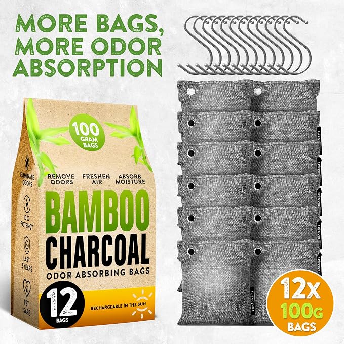 Charcoal Odor Absorber for Strong Odor, Bamboo Charcoal Air Purifying Bag - Image 5
