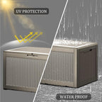 100 Gallon Lockable Resin Deck Box, Waterproof & UV-Resistant Outdoor Storage - Image 3