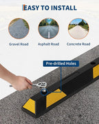 Garvee 72 Inch Heavy Duty Rubber Parking Curb, Garage Car Wheel Stopper - Image 4